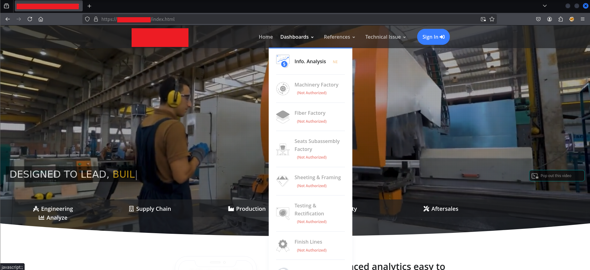 Navbar reveals multiple &ldquo;Not Authorized&rdquo; dashboard sections